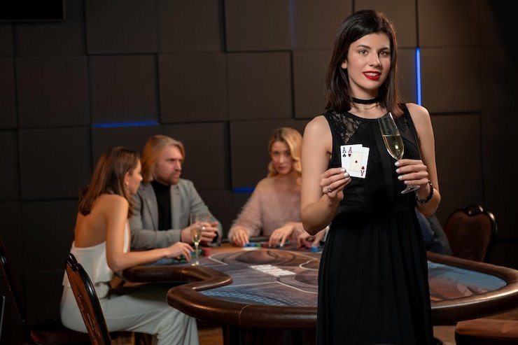 Antarmuka taruhan blackjack di toto navi dengan pilihan chip dan opsi tindakan pemain